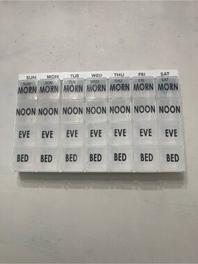 Clear 7-Day Pill Organizer - Morning/Noon/Eve/Bed
